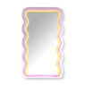 Spiegel met golven LED - geel/roze - 40x23x1.4 cm