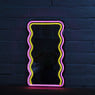 Spiegel met golven LED - geel/roze - 40x23x1.4 cm