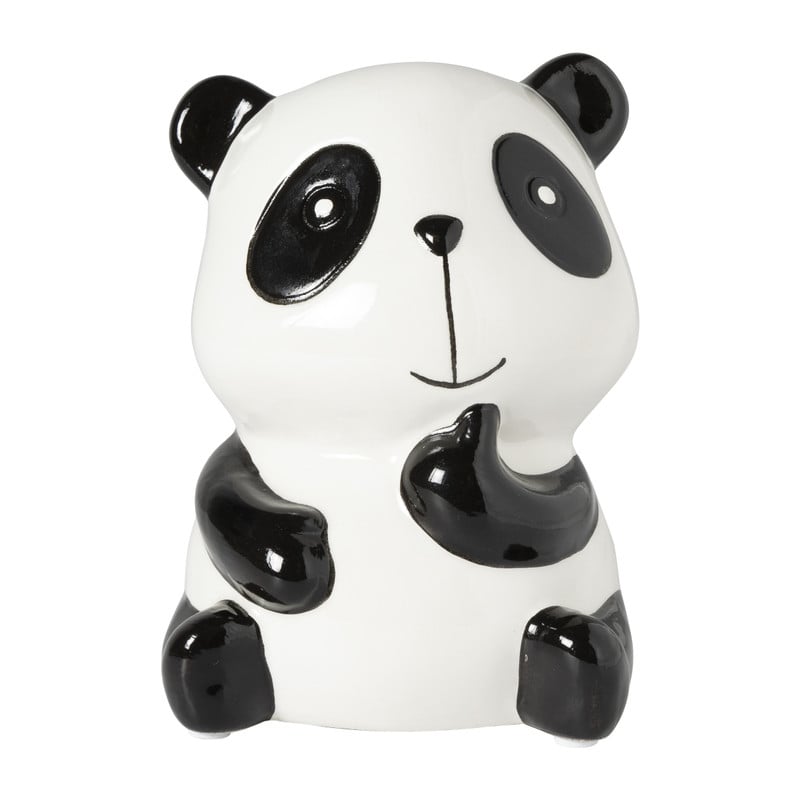 Spaarpot panda - zwart/wit - ø11x14 cm