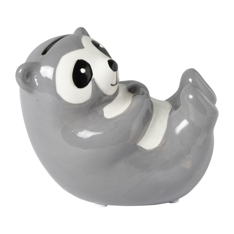 Spaarpot luiaard -  bruin/wit - 14.5x8.5x11 cm