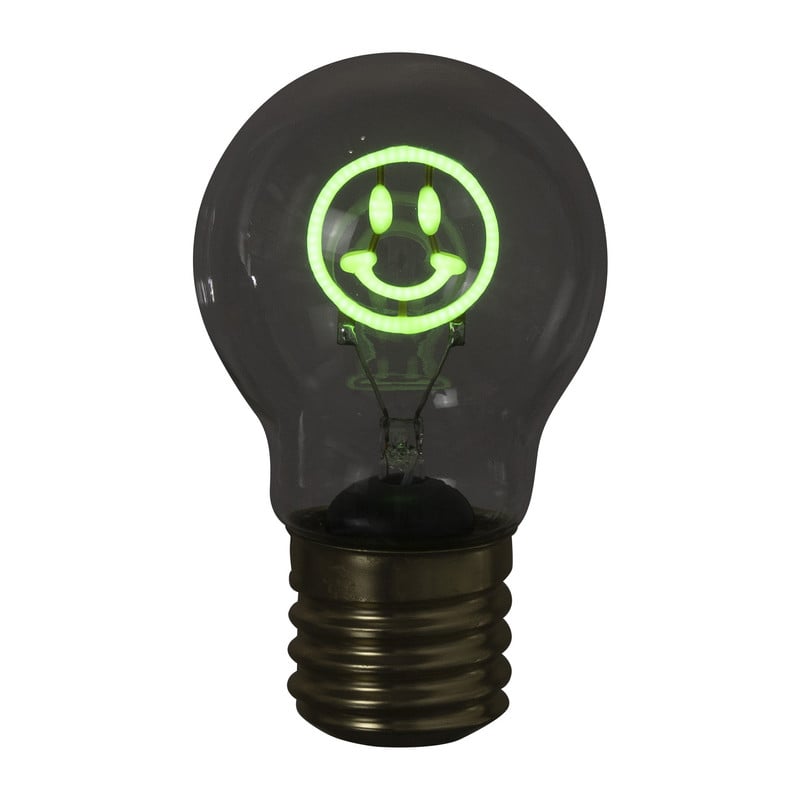 Ledlampje smiley - groen - ø7x12 cm