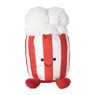 Knuffel popcorn - rood/wit - 19x12 cm
