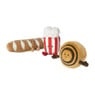 Knuffel popcorn - rood/wit - 19x12 cm