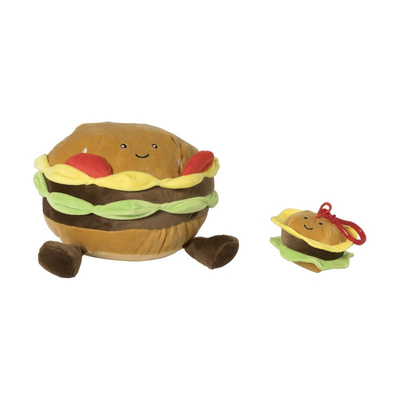 Knuffel hamburger - multikleur - 16.5x14 cm