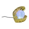 Schelp met glitter parel - goud - 17x15x12 cm