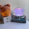 Schelp met glitter parel - wit - 17x15x12 cm
