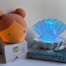 Schelp met glitter parel - wit - 17x15x12 cm