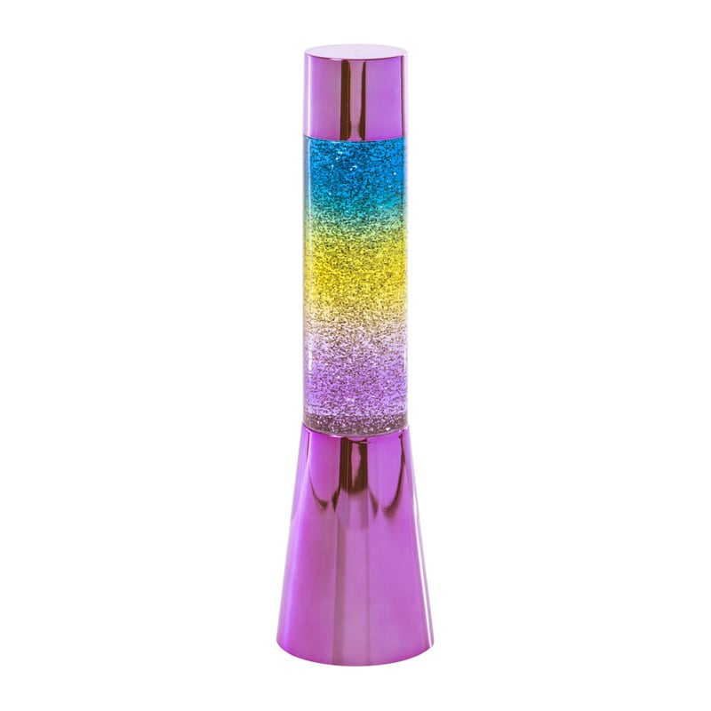 Glitter lamp - roze - ø8.5x33 cm