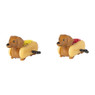 Opwindbare teckels set van 2 - bruin - 5.5x11x5 cm