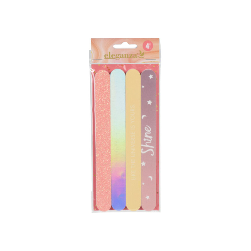 Glitter nagelvijl - set van 4