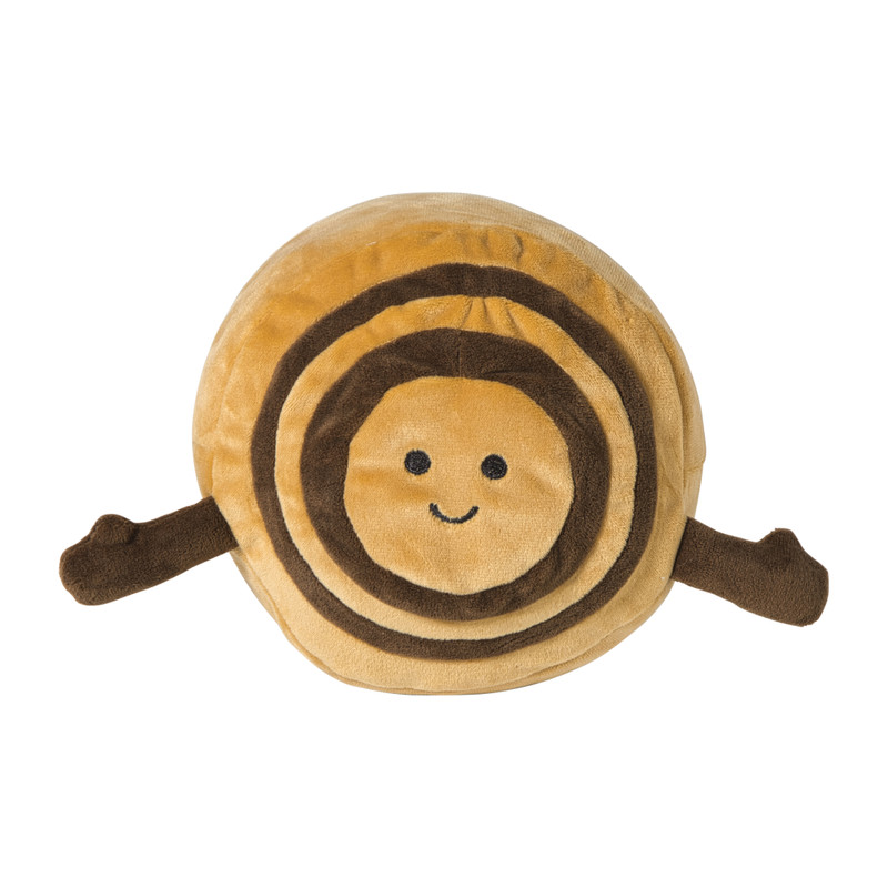 Knuffel kaneelbroodje - bruin - 15x8 cm