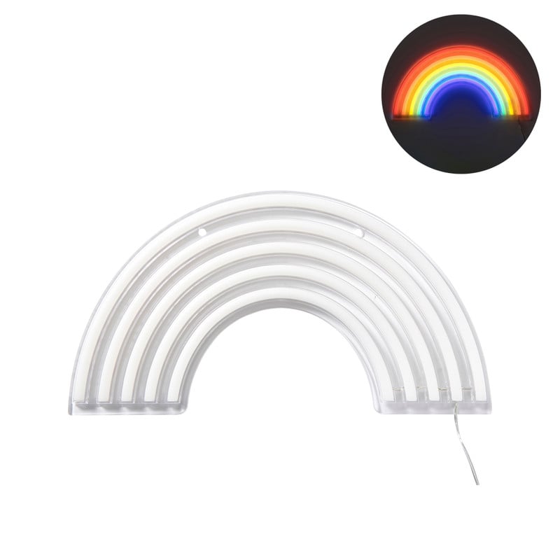 Neon LED lamp regenboog - multikleur - 30x16 cm