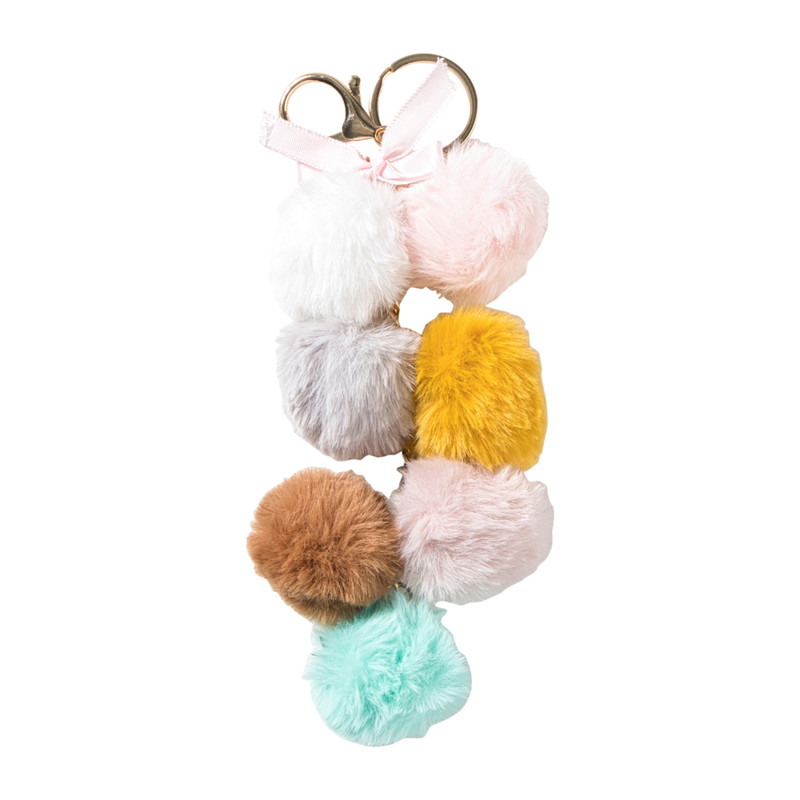 Tashanger pompom - multikleur 