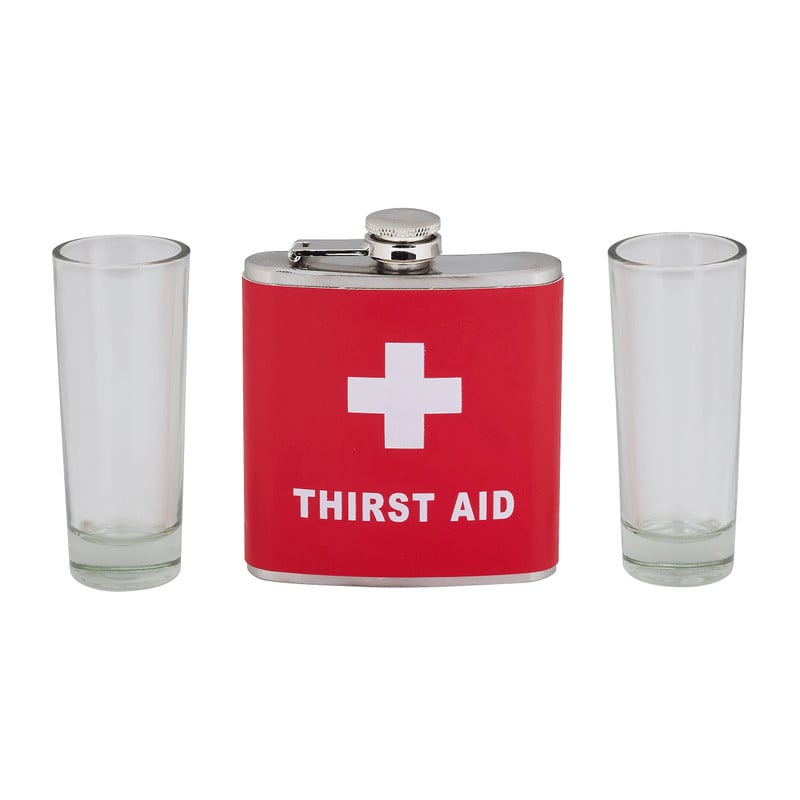 Heupfles met 2 borrelglazen - 60 ml - diverse varianten
