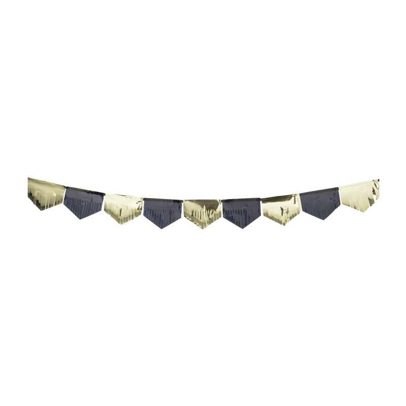 Slinger met franjes - zwart/goud 