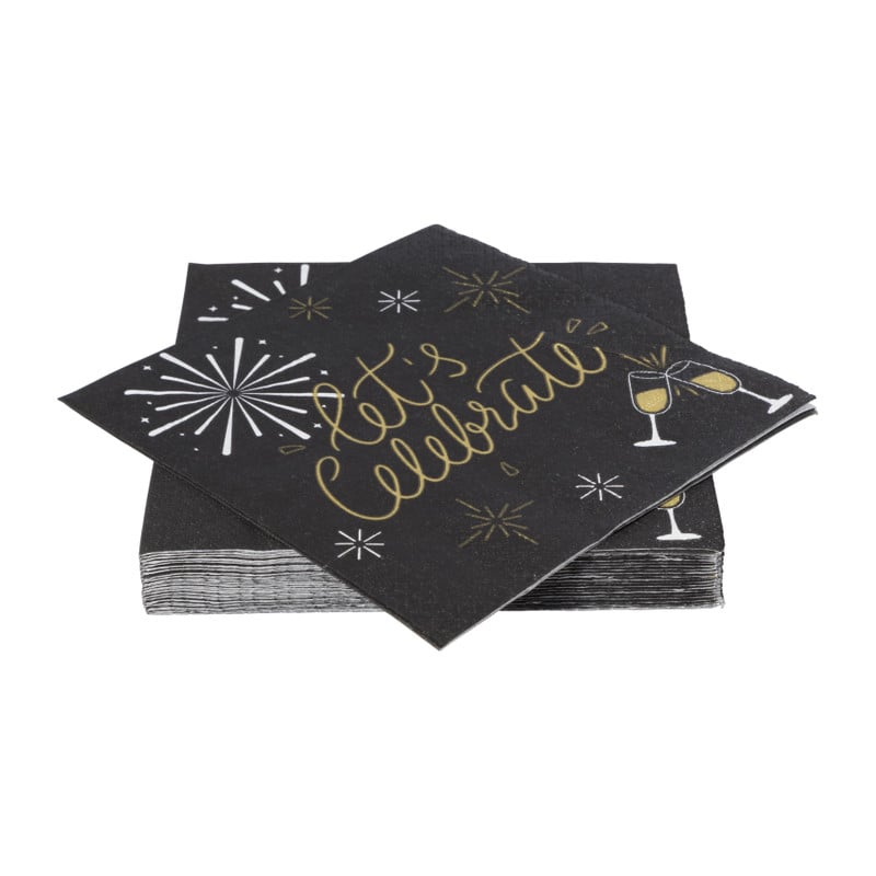 Servetten let's celebrate - papier - 33x33 cm
