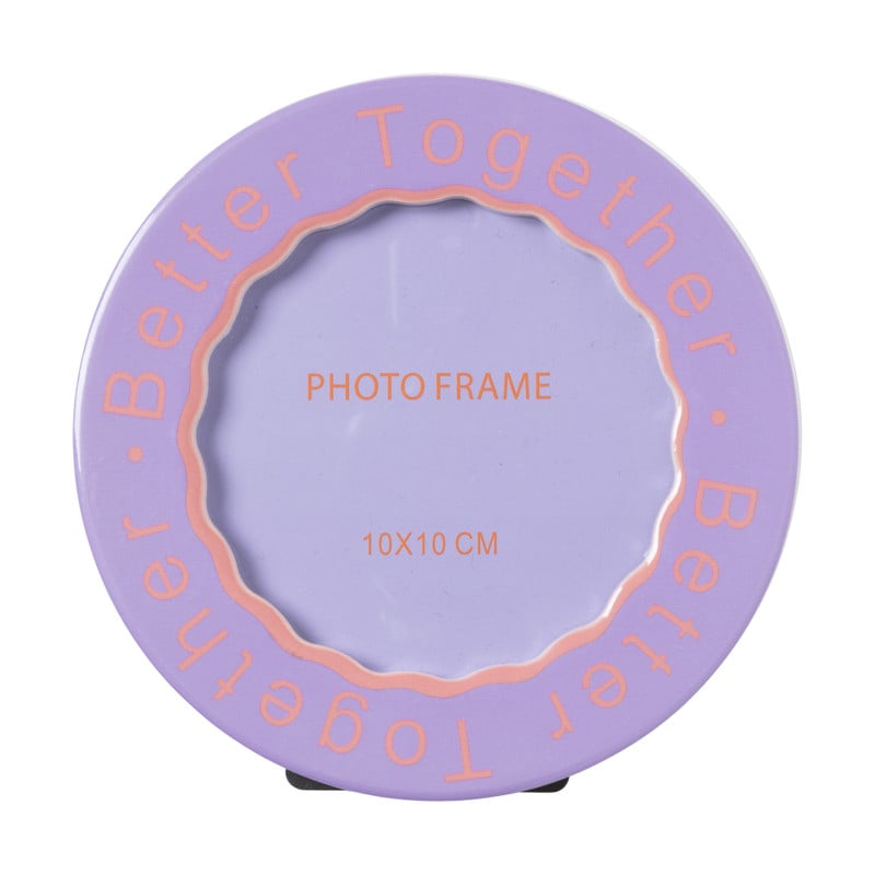 Fotolijst rond - lila - 10x10 cm
