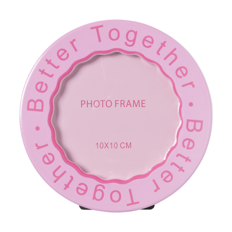 Fotolijst rond - roze - 10x10 cm