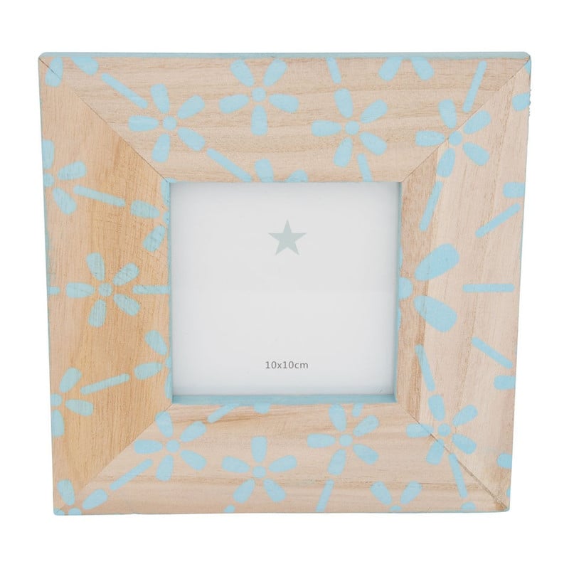 Fotolijst hout - 10x10 cm - bloem 