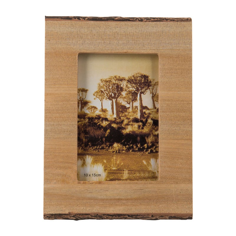Fotolijst boomschors  met staander - 10x15 cm