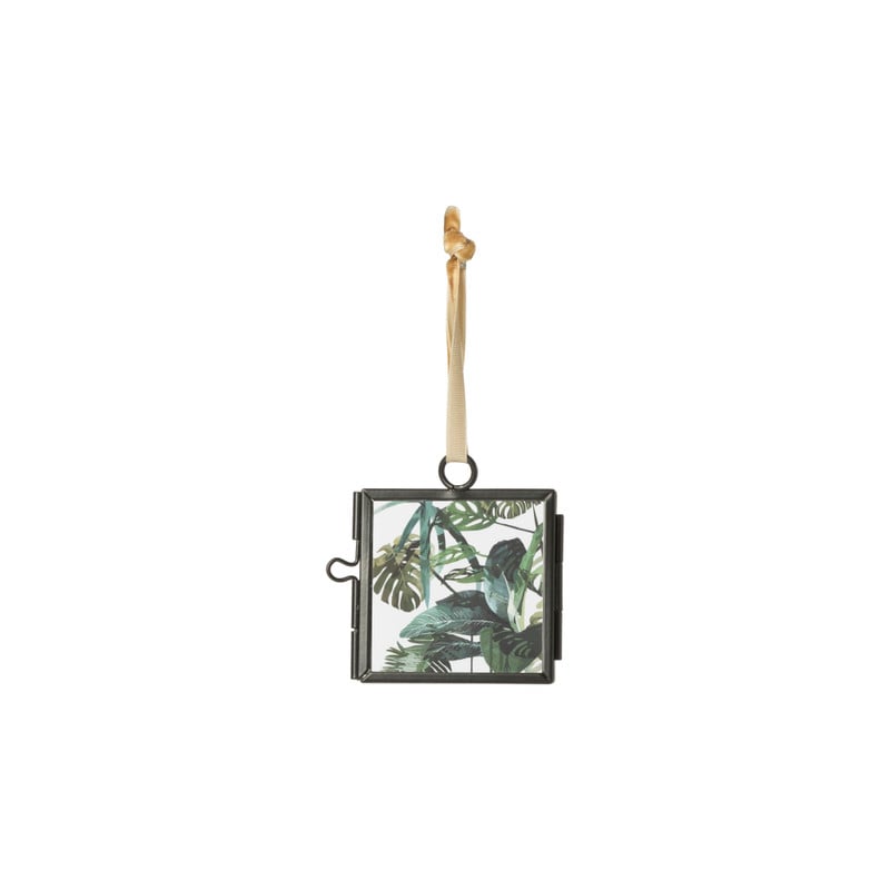 Mini fotolijstje hangend - zwart - 6x6 cm
