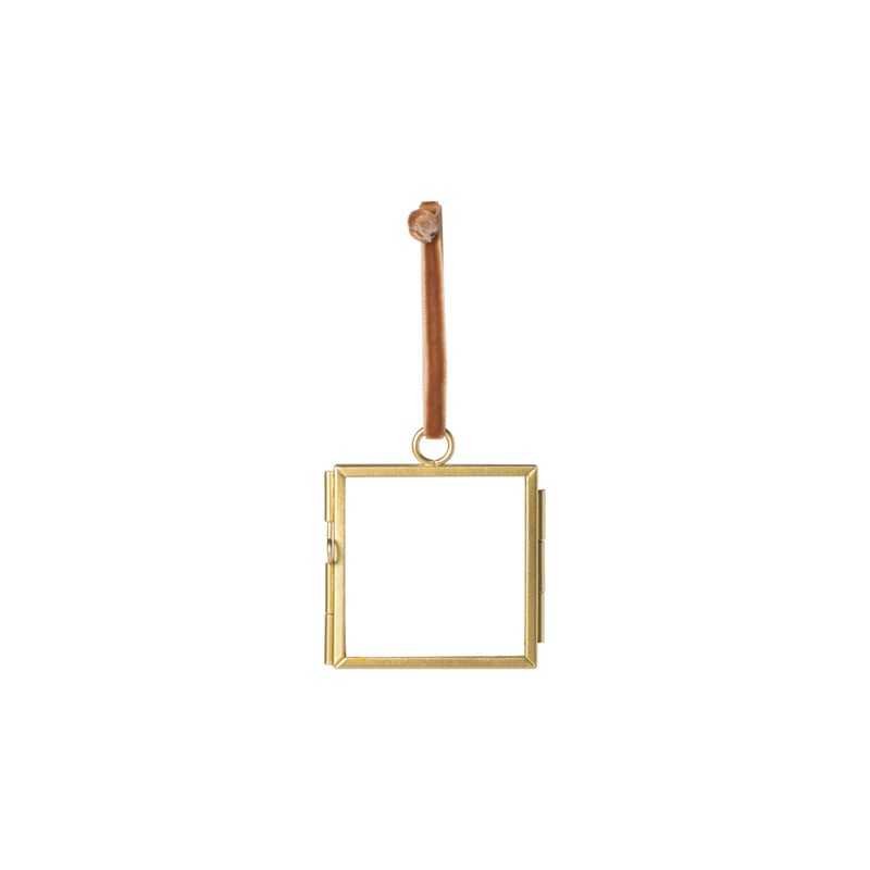 Mini fotolijstje hangend - goud - 6x6 cm