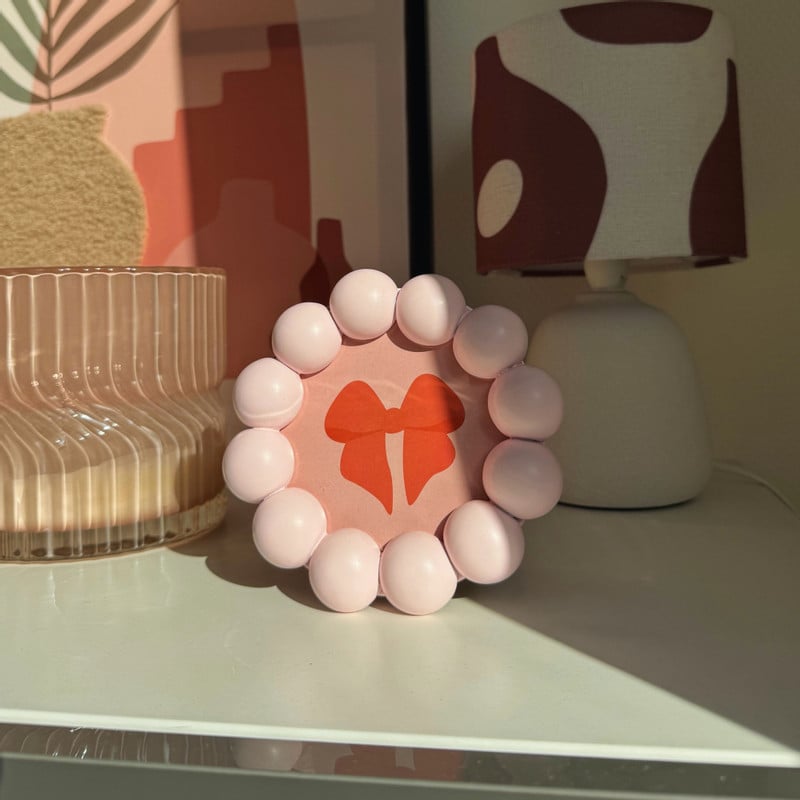 Fotolijst rond met bollen - ø14.5x2 cm