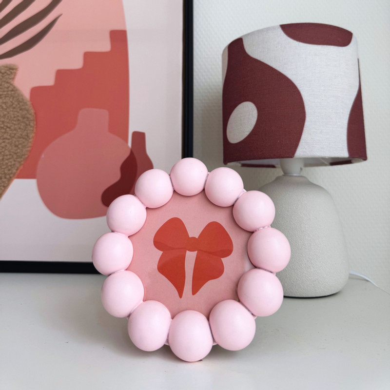 Fotolijst rond met bollen - ø14.5x2 cm
