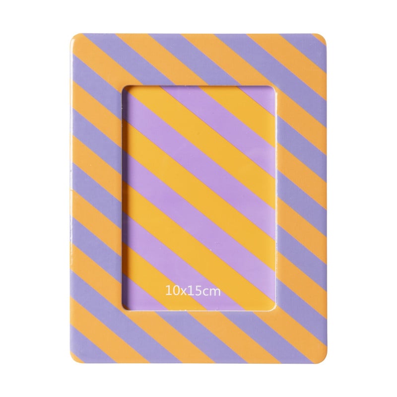 Fotolijst streep - paars/oranje - 10x15 cm