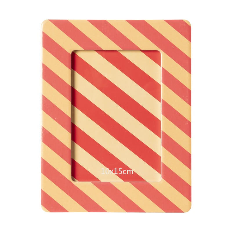 Fotolijst streep - roze/oranje - 10x15 cm