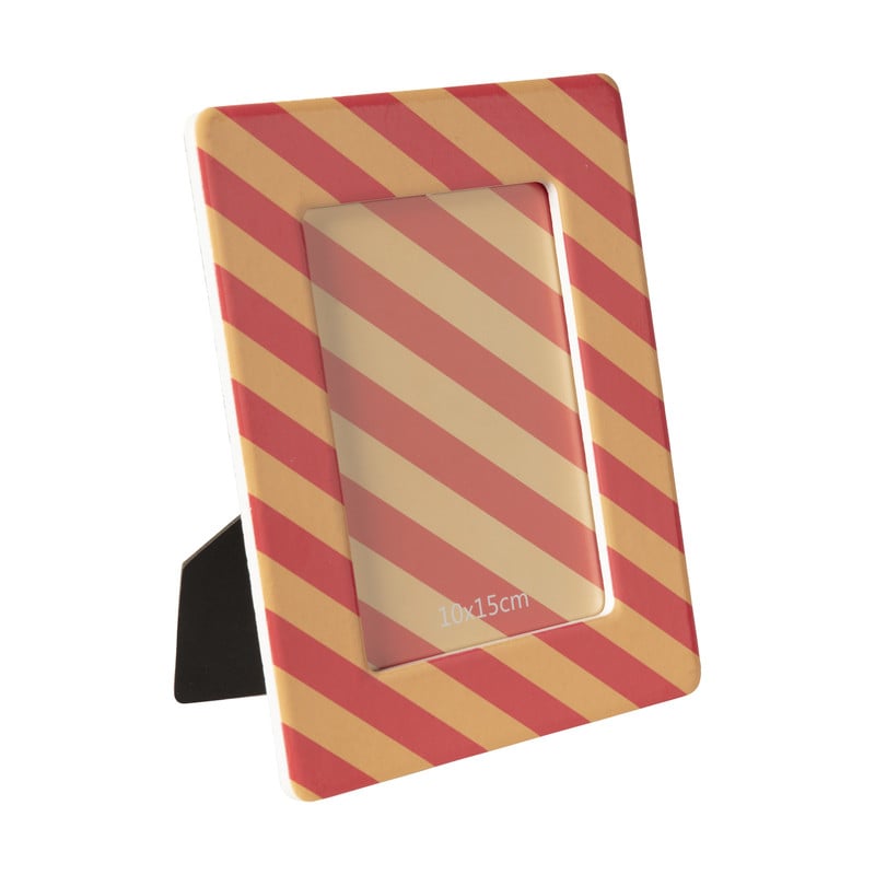 Fotolijst streep - roze/oranje - 10x15 cm