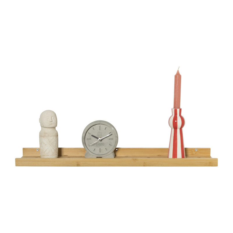 Wandplank bamboe - 4x66x12 cm - naturel