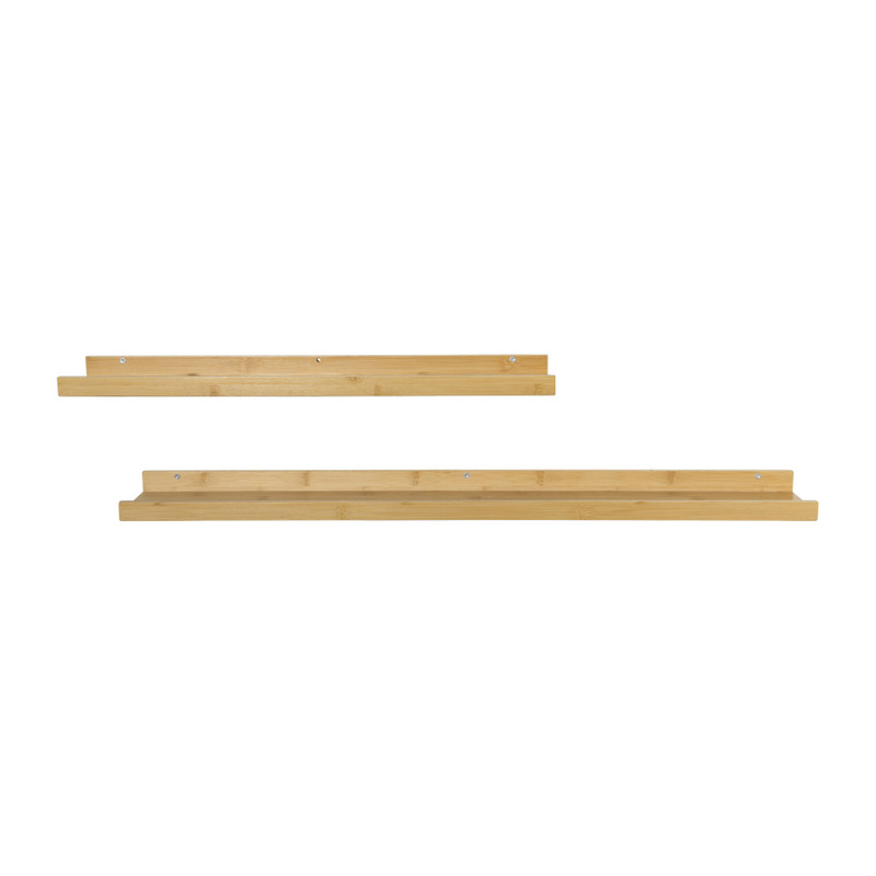Wandplank bamboe - 4x66x12 cm - naturel