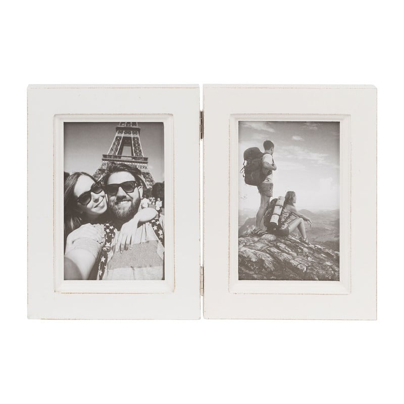 Fotolijst dubbel - 10x15 cm - wit