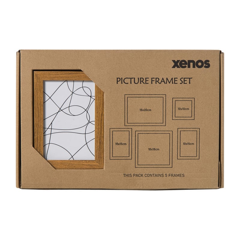Fotolijstjes - hout - set van 5