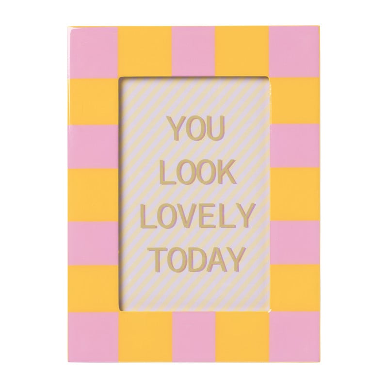 Fotolijst blokjes - oranje/roze - 10x15 cm