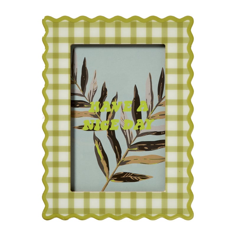 Fotolijst golf ruit - groen - 15x20 cm