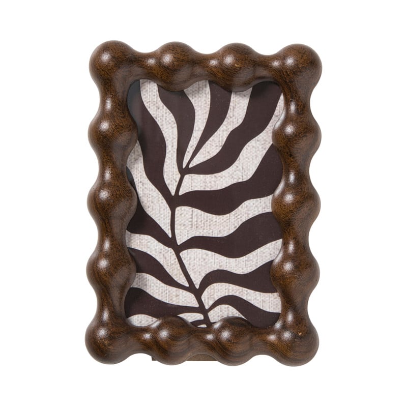 Fotolijst hout bolletjes klein - bruin - 10x15 cm