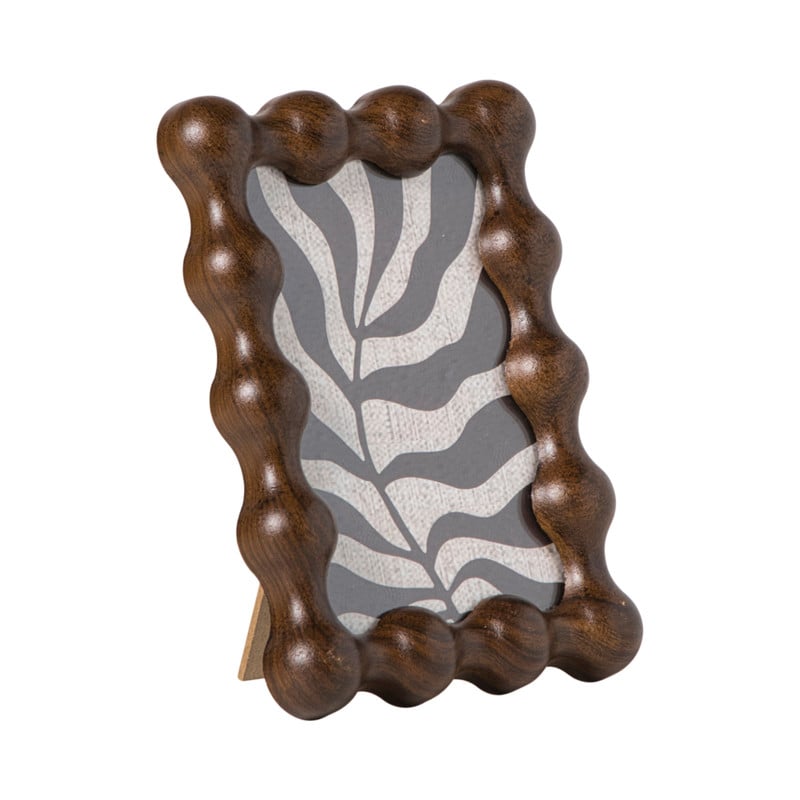 Fotolijst hout bolletjes klein - bruin - 10x15 cm
