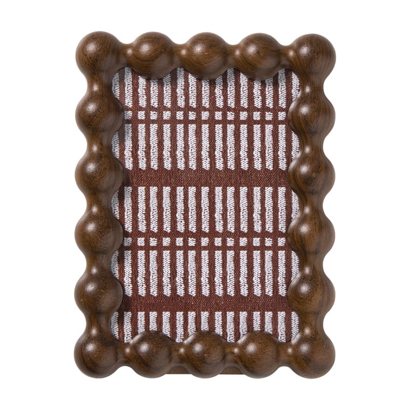 Fotolijst hout bolletjes groot - bruin - 13x18 cm
