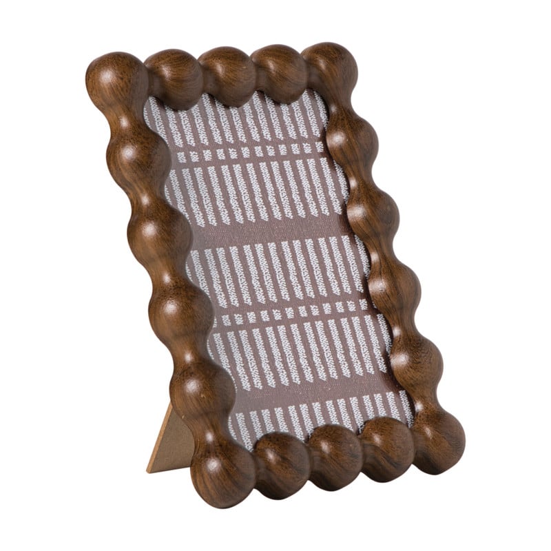 Fotolijst hout bolletjes groot - bruin - 13x18 cm