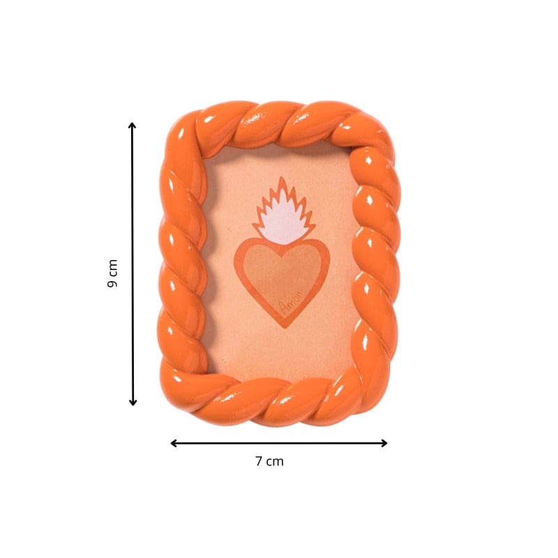 Mini fotolijstje - oranje - 7x9 cm