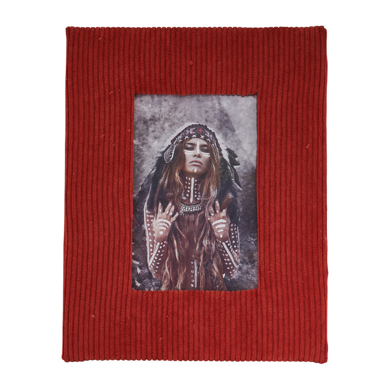 Fotolijst corduroy - rood - 10x15 cm