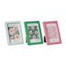 Fotolijsten set van 3 - groen/roze/blauw - 10x15 cm