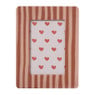 Fotolijst streep hartjes - bruin/rood - 10x15 cm