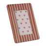 Fotolijst streep hartjes - bruin/rood - 10x15 cm