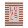 Fotolijstje streep lovely - bruin/rood - 10x15 cm