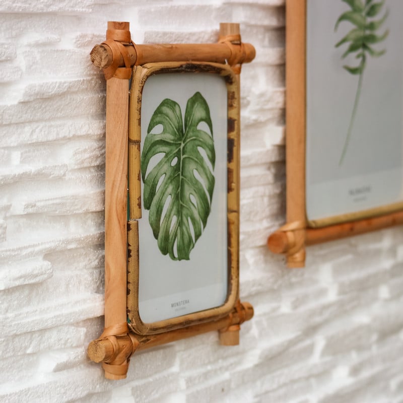Fotolijst met rotan frame - 13x18 cm