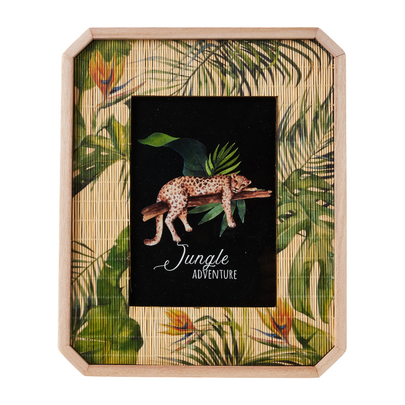 Fotolijst jungle met  bamboe frame - 13x18 cm 