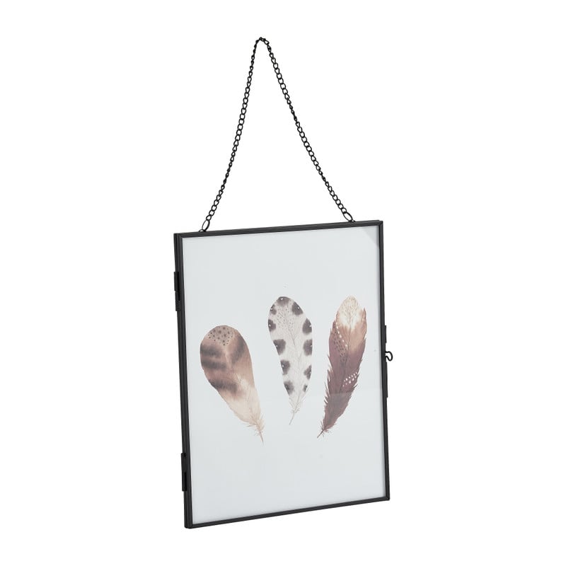 Fotolijst aan ketting - zwart - 18x23 cm